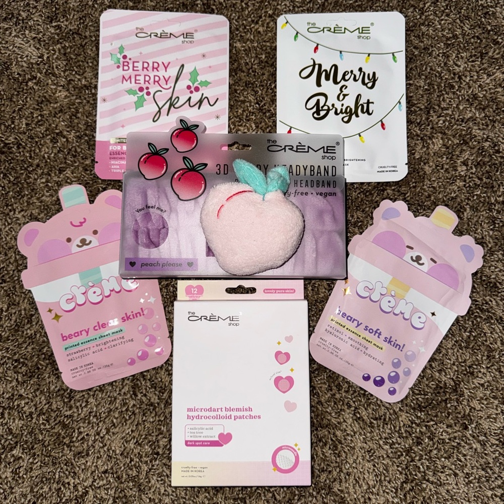 Crème Shop Skincare Set with Bear Headband